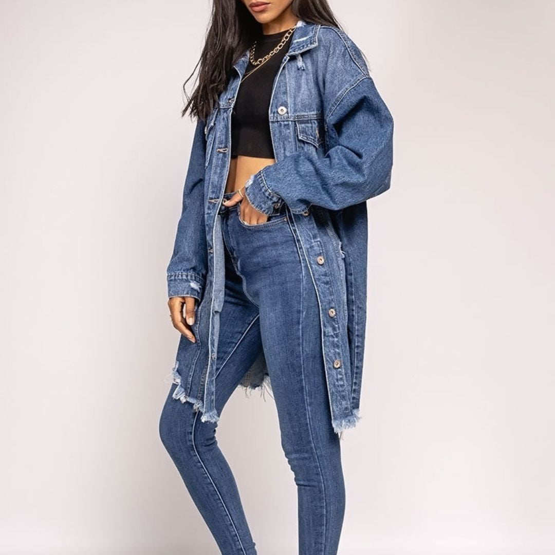 VESTE EN JEANS LONGUE