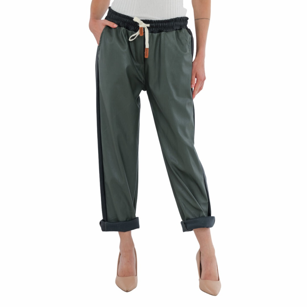 PANTALON SIMILI CUIR DOUBLE COULEUR