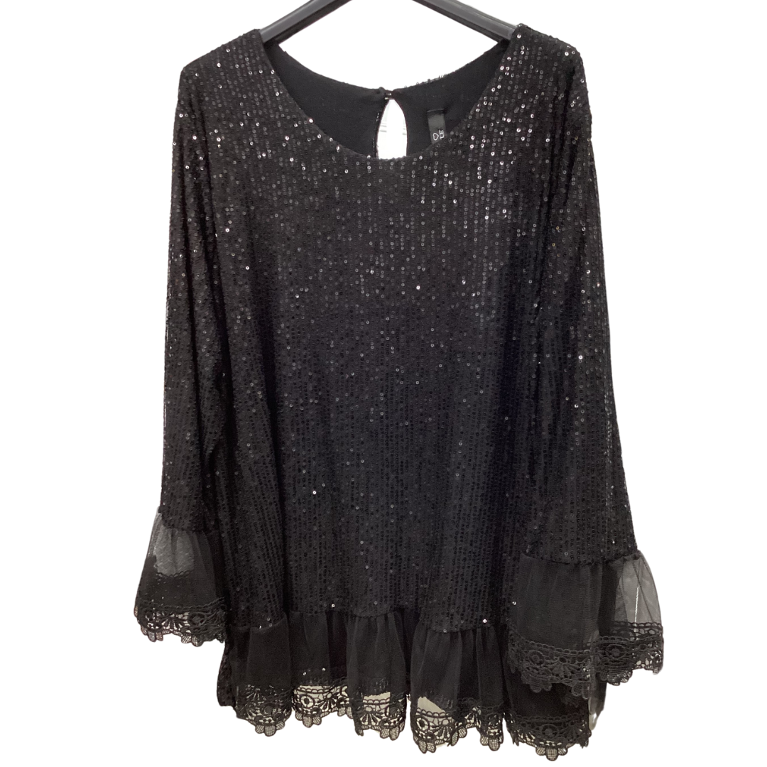 BLOUSE PAILLETTES & TULE-NOIR