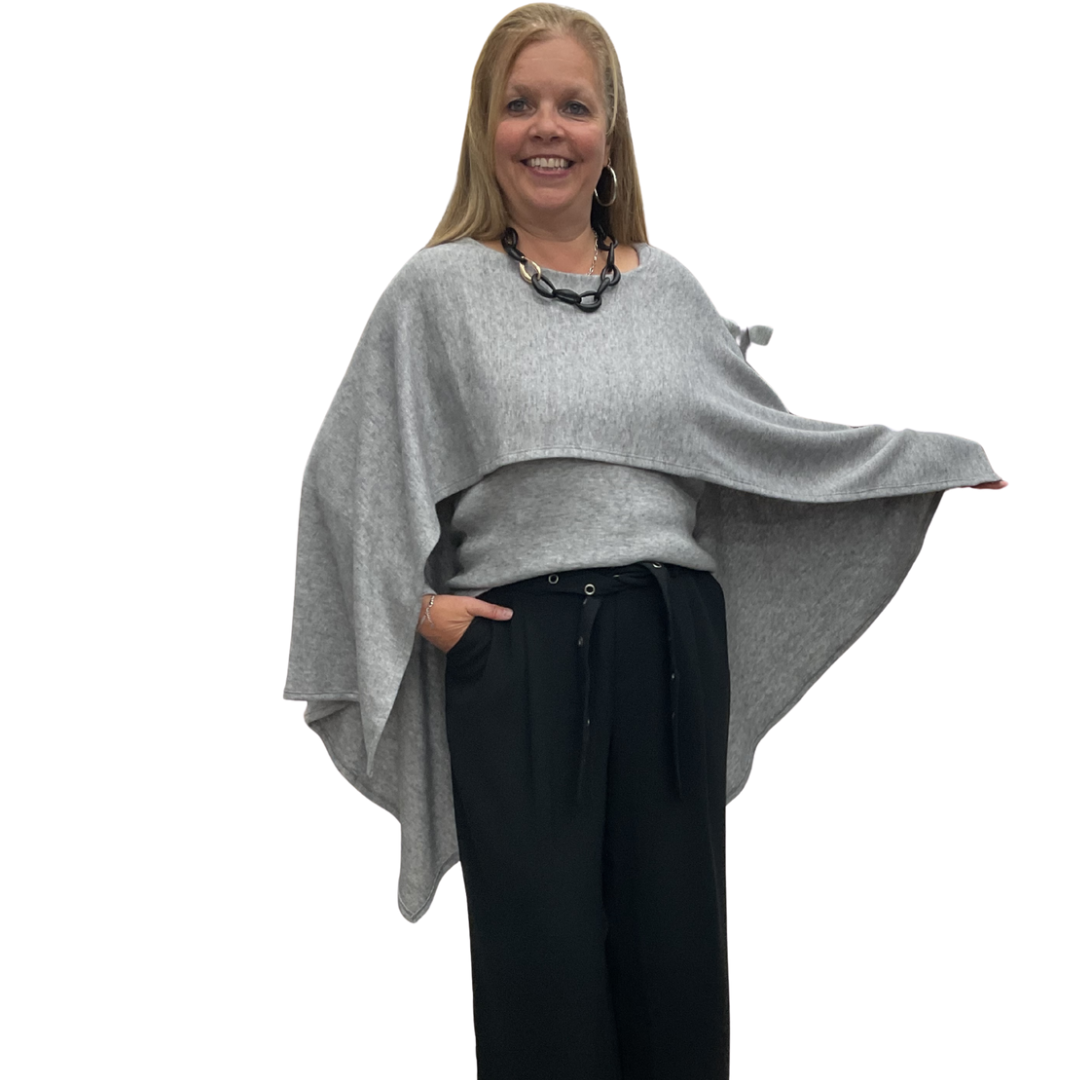 CHANDAIL PONCHO GRIS