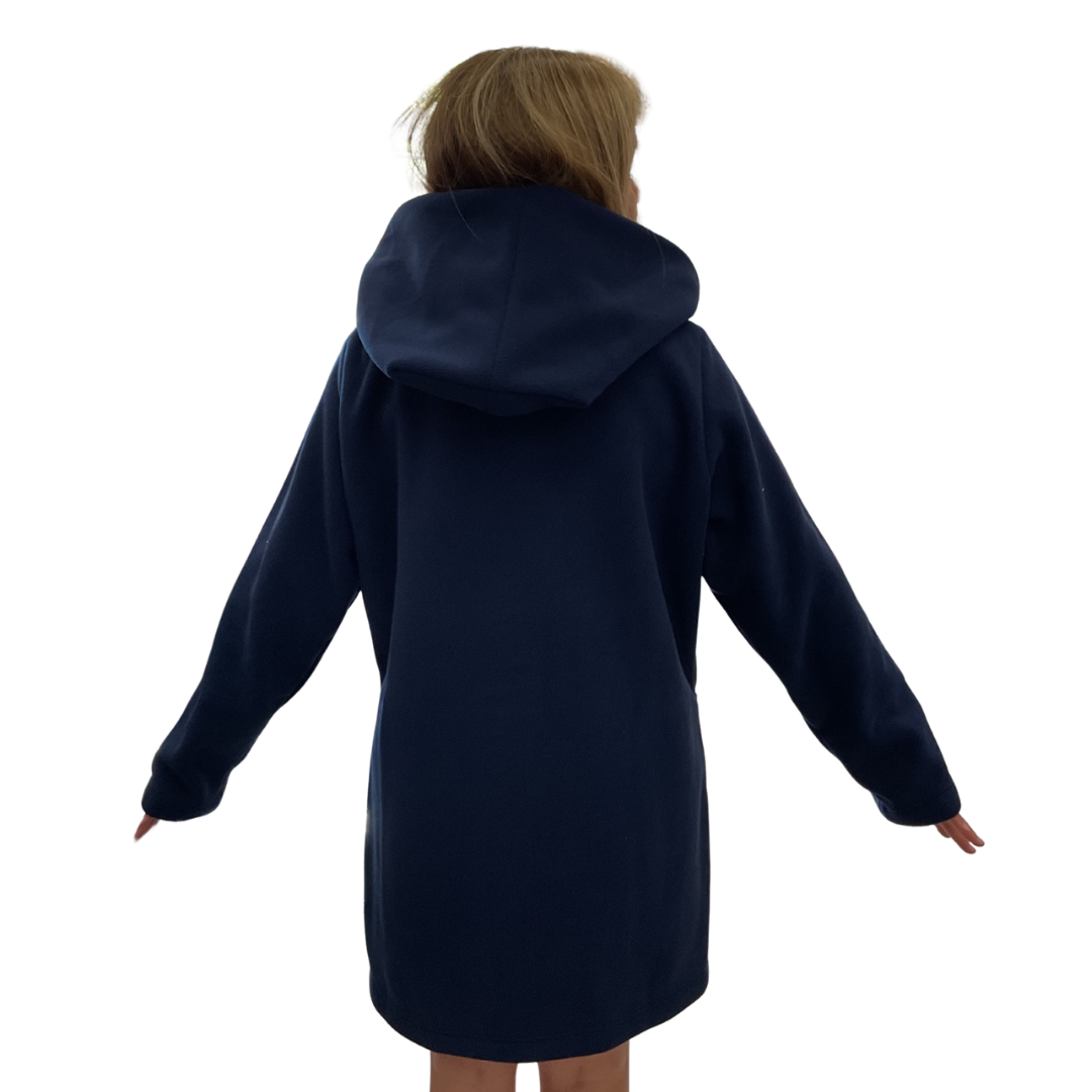 MANTEAU MARINE AVEC CAPUCHON