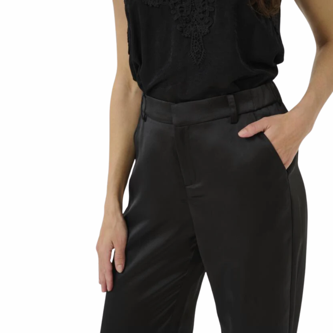 PANTALON EN SATIN COCAMIA-CREAM