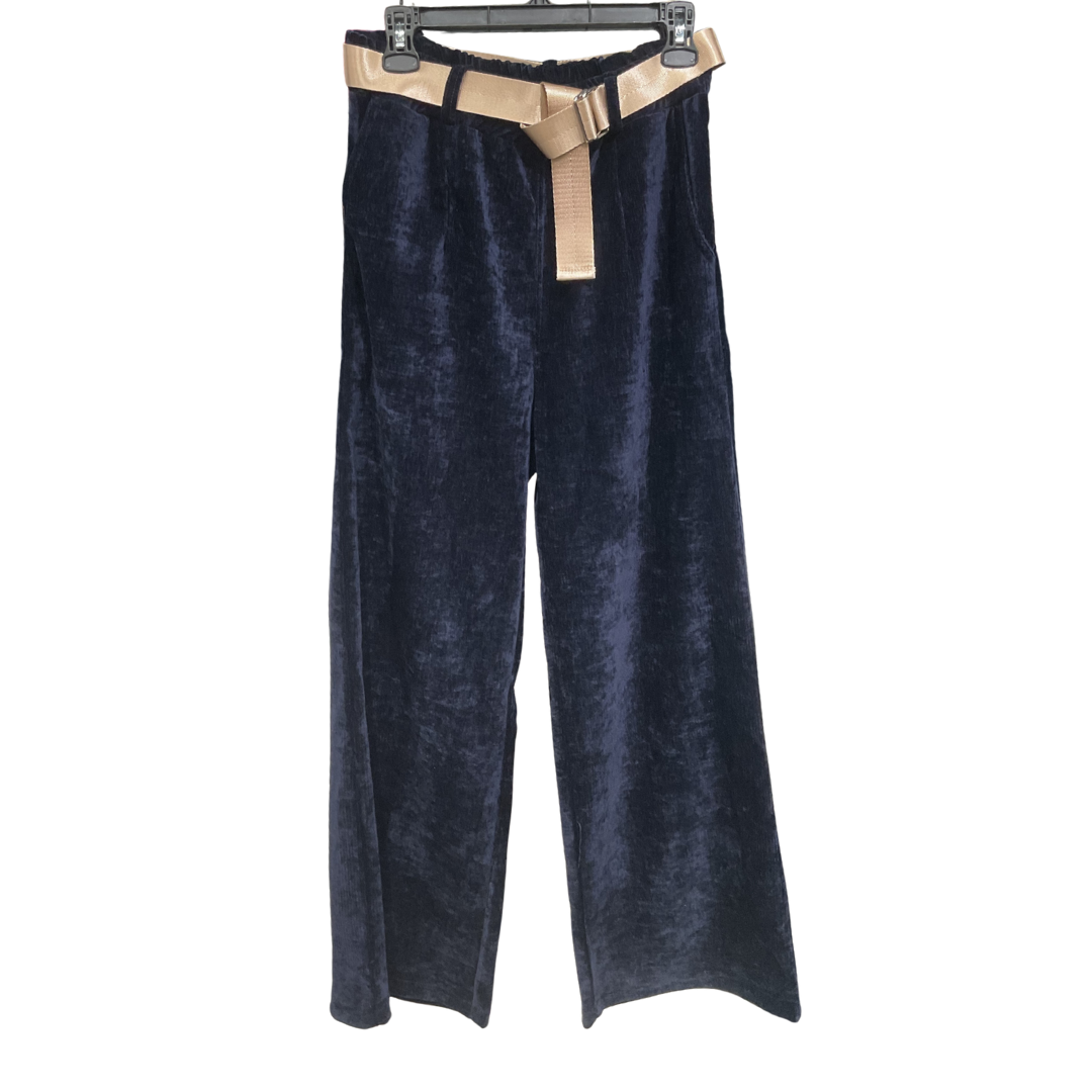 PANTALON VELOURS JAMBES  MARINE