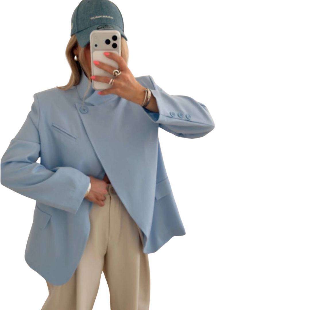 BLAZER ASYMÉTRIQUE BLEU