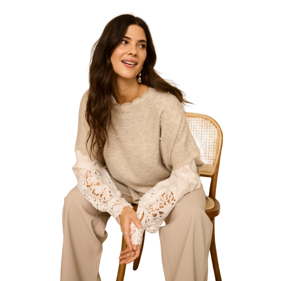 PONCHO MANUELLA-CREAM