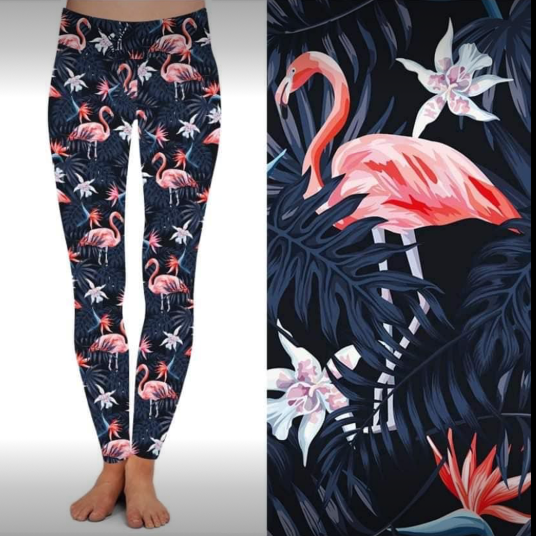 Leggings YOGA Flamants Rose (Mol)