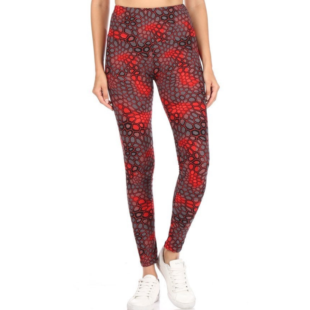 LEGGINGS YOGA SERPENT ROUGE