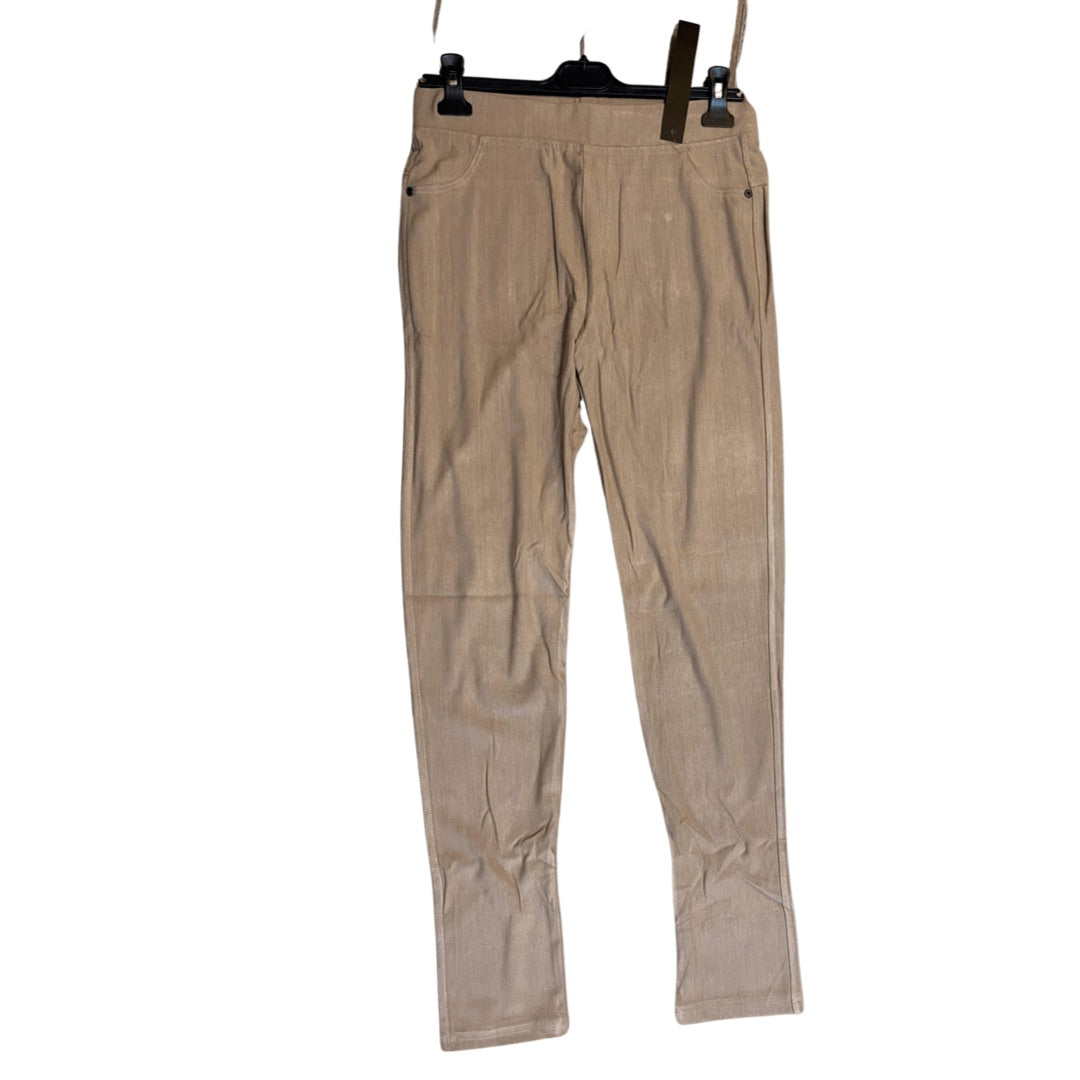 JEANS STYLE AJUSTÉ EXTENSIBLE AVEC POCHES EN ARRIÈRE BEIGE